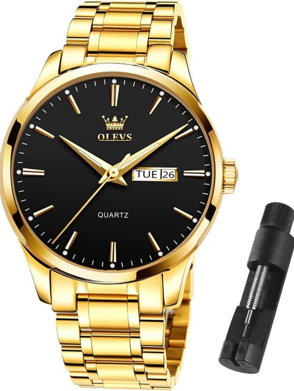 Elegant Waterproof Stainless Steel Analog Watch for Men - Luxury Dress Casual